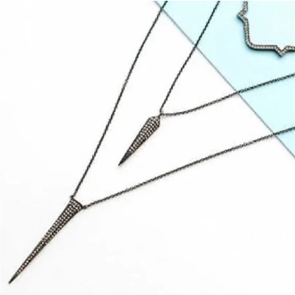 Stella & Dot | Gunmetal Hematite Black Pavé Versatile 3-in-1 Necklace Re… - Picture 9 of 13